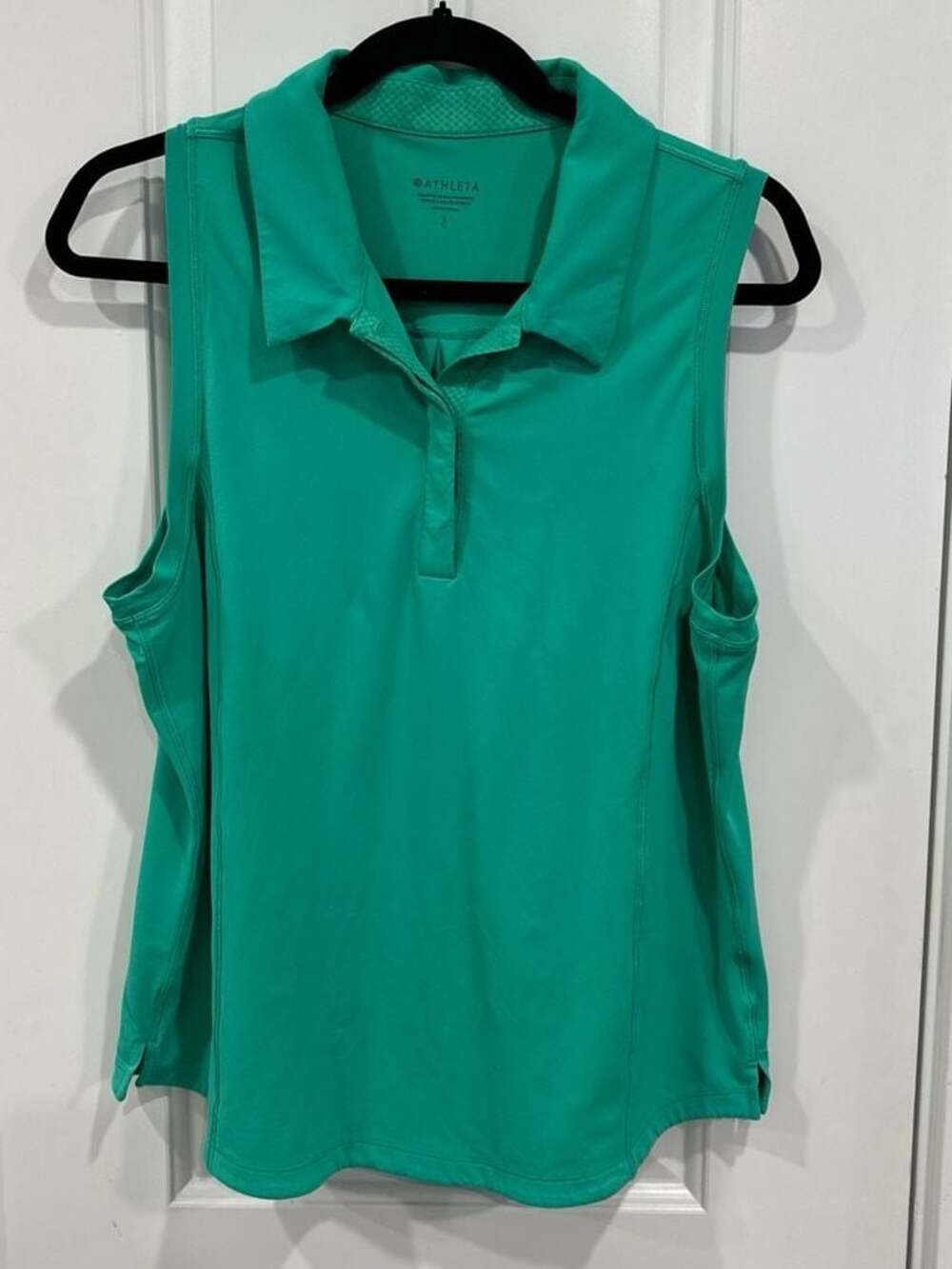 Athleta Advantage Sleeveless Polo Tank Golf Top Green Small